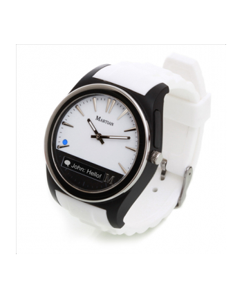 Martian Notifier Smartwatch and white sillicone band
