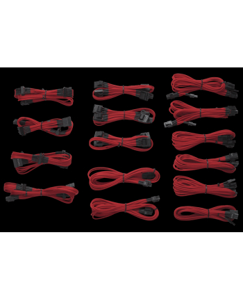 Corsair Professional Individually sleeved DC Cable Kit,Type 3 (Generation 2)Red