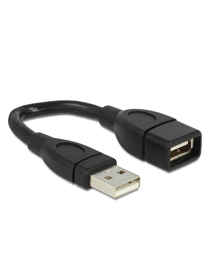 Delock kabel profilowany USB 2.0 (AM) -> USB 2.0 (AF) 0.15m główny
