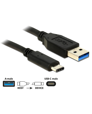 Delock Kabel USB 3.1 AM -> USB type-C Gen 2 (10GB/s) 1m Black