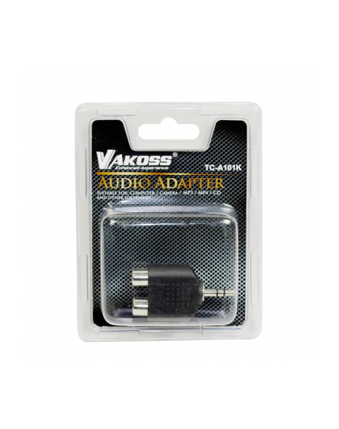 Vakoss Adapter audio minijack 3,5mm stereo -> 2x RCA F TC-A101K czarny główny