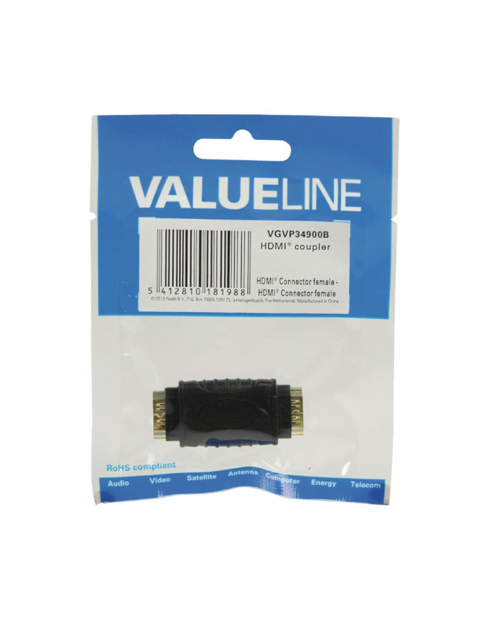 Valueline HDMI™ coupler HDMI™ input - HDMI™ input black główny