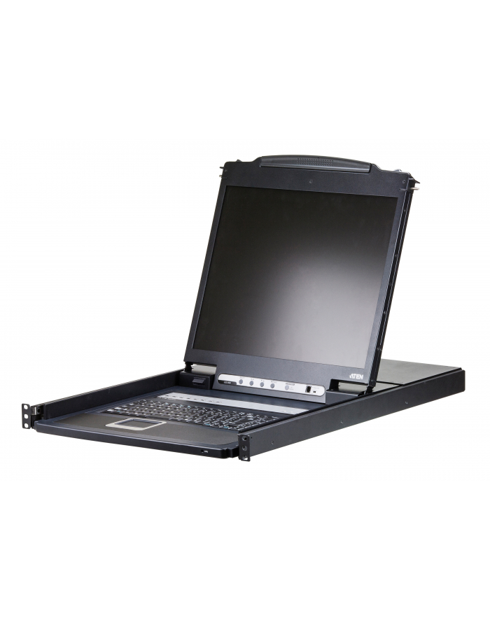 ATEN KVM 8 port LCD 19'' + keyboard + touchpad PS/2 or USB, 1U 19'' Rack główny