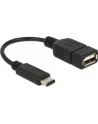 Delock Przewód z adapterem USB Type-C 2.0 (M) -> USB 2.0 typu A (F) 15cm czarny - nr 12