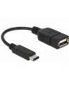 Delock Przewód z adapterem USB Type-C 2.0 (M) -> USB 2.0 typu A (F) 15cm czarny - nr 14