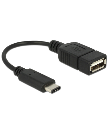 Delock Przewód z adapterem USB Type-C 2.0 (M) -> USB 2.0 typu A (F) 15cm czarny