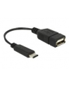 Delock Przewód z adapterem USB Type-C 2.0 (M) -> USB 2.0 typu A (F) 15cm czarny - nr 19
