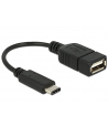 Delock Przewód z adapterem USB Type-C 2.0 (M) -> USB 2.0 typu A (F) 15cm czarny - nr 20