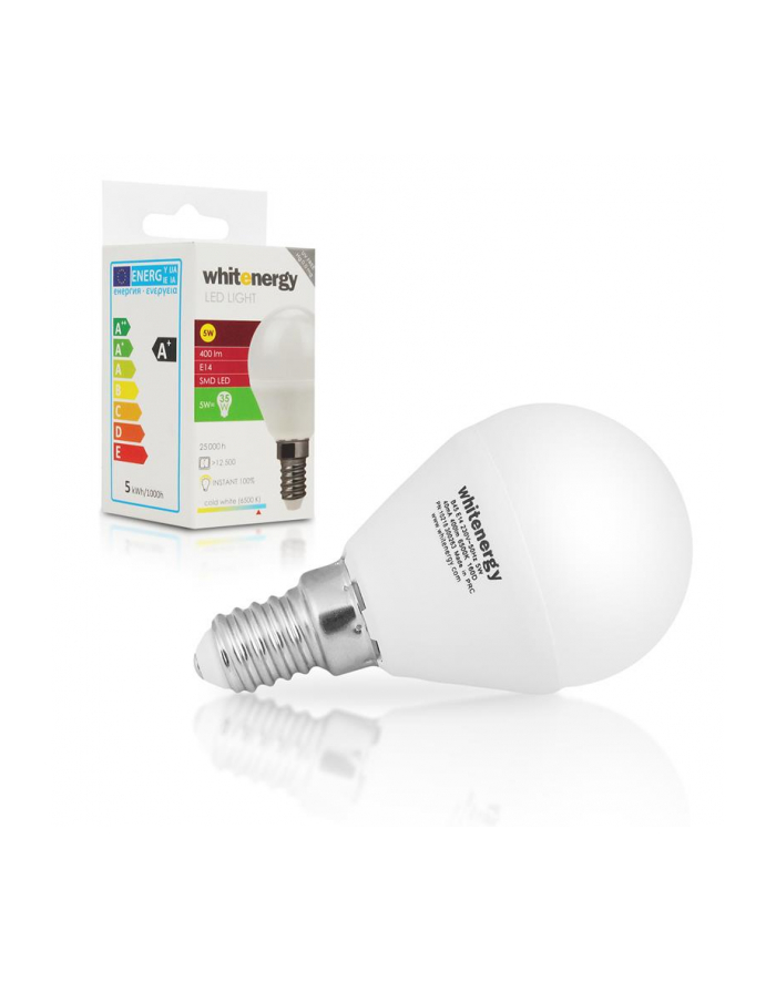 Whitenergy Żarówka LED | 10xSMD2835| B45 | E14 | 5W | 230V |zimna biała| mleczne główny