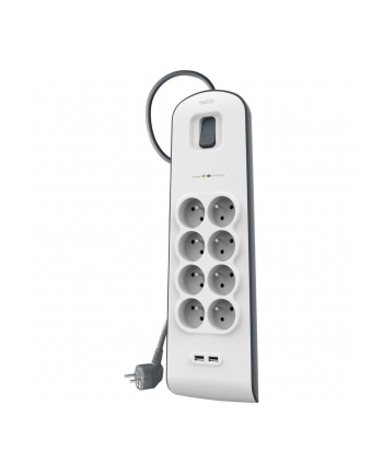 BELKIN LISTWA ANTYPRZ 8 GNIAZD 900J 2M+ 2PORTY USB