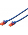 Kabel Digitus patch cord UTP, CAT.6, niebieski, 0,5m, 15 LGW - nr 6