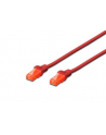 Kabel Digitus patch cord UTP, CAT.6, czerwony, 0,5m, 15 LGW - nr 1