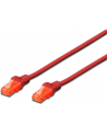 Kabel Digitus patch cord UTP, CAT.6, czerwony, 0,5m, 15 LGW - nr 8