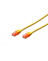 Kabel Digitus patch cord UTP, CAT.6, żółty, 0,5m, 15 LGW - nr 1