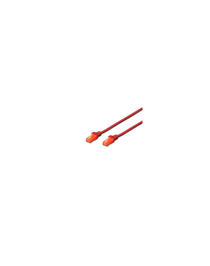 Kabel Digitus patch cord UTP, CAT.6, czerwony, 1,0m, 15 LGW główny