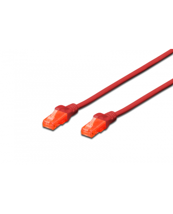 Kabel Digitus patch cord UTP, CAT.6, czerwony, 2,0m, 15 LGW