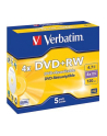 Płytki DVD+RW Verbatim 4x 4.7GB (Jewel case 5) MATT SILVER - nr 13