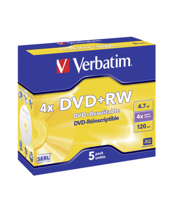 Płytki DVD+RW Verbatim 4x 4.7GB (Jewel case 5) MATT SILVER