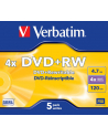Płytki DVD+RW Verbatim 4x 4.7GB (Jewel case 5) MATT SILVER - nr 6