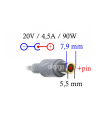 AKYGA ZASILACZ DO NOTEBOOKA LENOVO 20V 4.5A 90W 7.9*5.5 PIN AK-ND-18 - nr 11