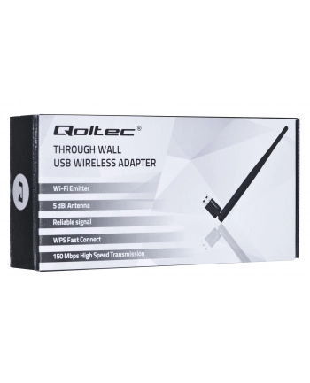 Qoltec Bezprzewodowy Adapter Wi-Fi USB z anteną