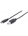 Manhattan Kabel USB 2.0, typ-C / typ-B M/M 1m czarny - nr 14