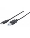 Manhattan Kabel USB 2.0, typ-C / typ-B M/M 1m czarny - nr 17