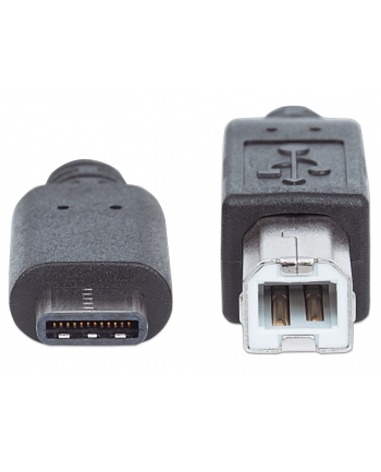 Manhattan Kabel USB 2.0, typ-C / typ-B M/M 1m czarny