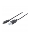 Manhattan Kabel USB 2.0, typ-C / typ-B M/M 1m czarny - nr 22