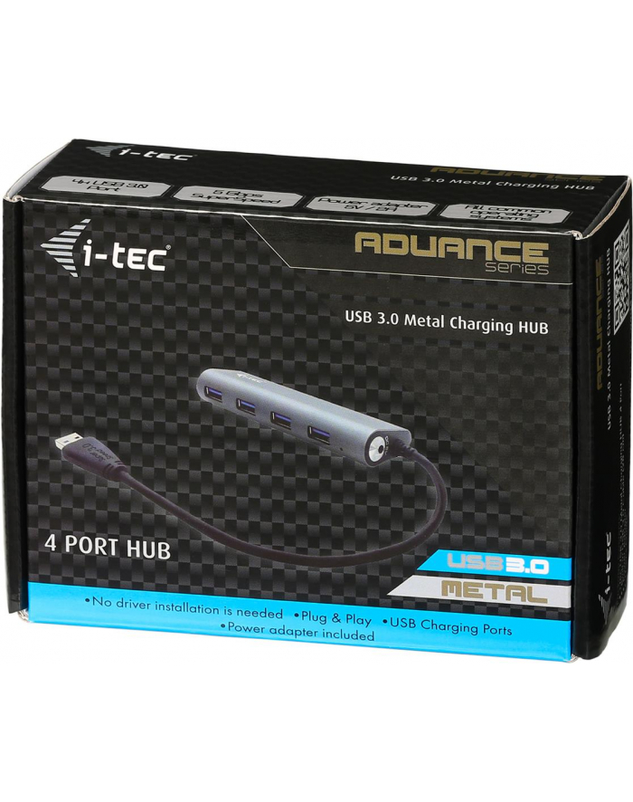 iTec i-tec USB 3.0 Metal Charging HUB 4 port z zasilaczem, 4 porty ładujące USB 3.0 główny