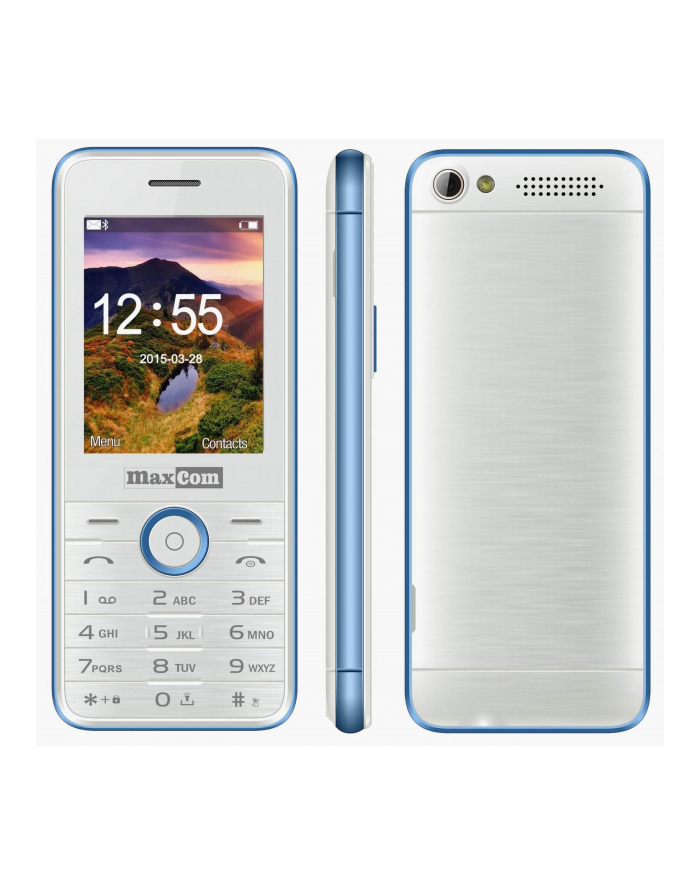 MaxCom MM136, Telefon GSM, Telefon Komórkowy Dual Sim, Biało-Niebieski główny