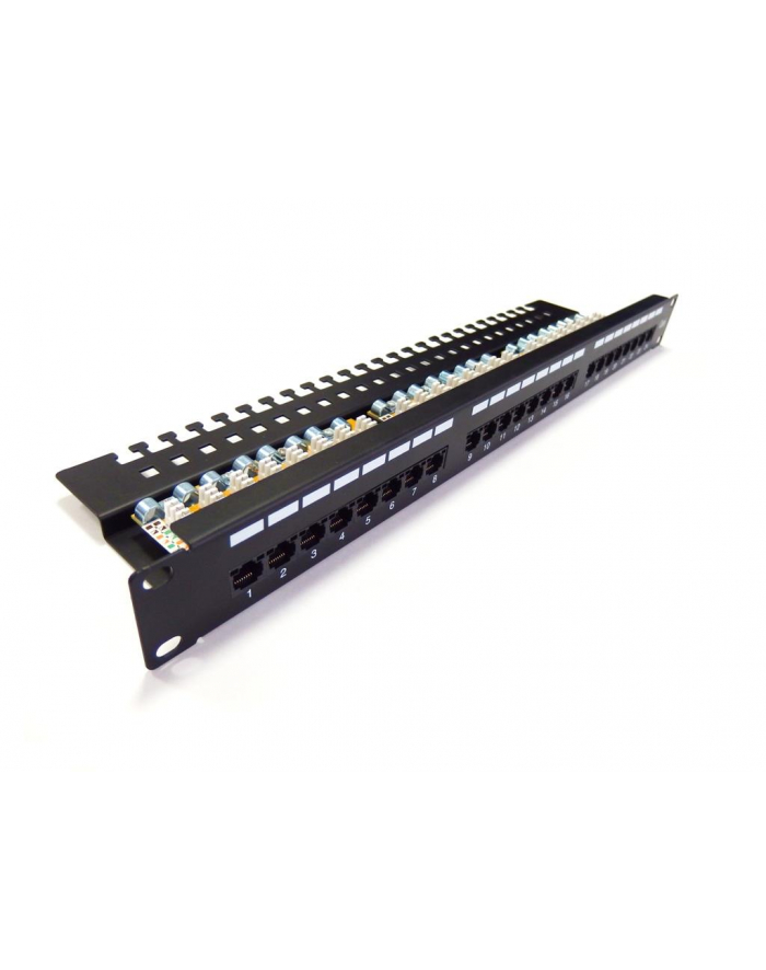 Patch panel Digitus 19'' 24-portowy UTP kat. 6, 15 LGW czarny główny