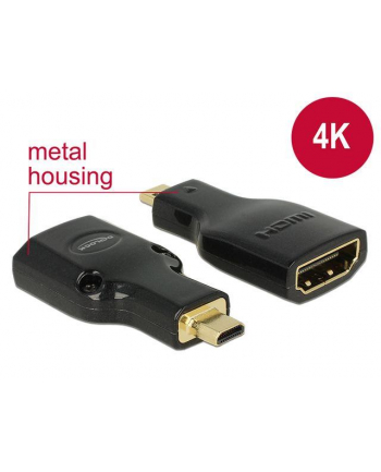 Delock adapter HDMI Micro-D(M)->HDMI(F) High Speed HDMI Ethernet 4k