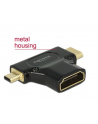 Delock adapter HDMI mini-C(M) + HDMI Micro-D(M)->HDMI(F) 4k High Speed Ethernet - nr 1
