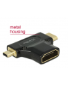 Delock adapter HDMI mini-C(M) + HDMI Micro-D(M)->HDMI(F) 4k High Speed Ethernet - nr 3