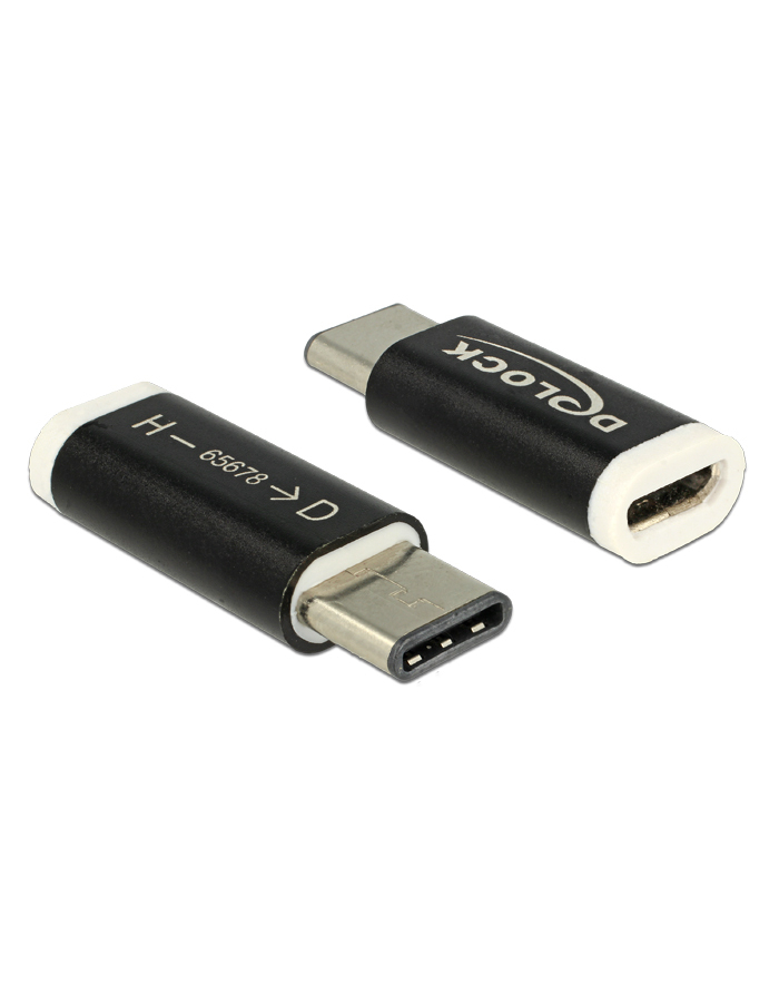 Delock Adapter USB 2.0 Micro-B z żeński (host)>USB Type-C™ 2.0 męski(urządzenie) główny