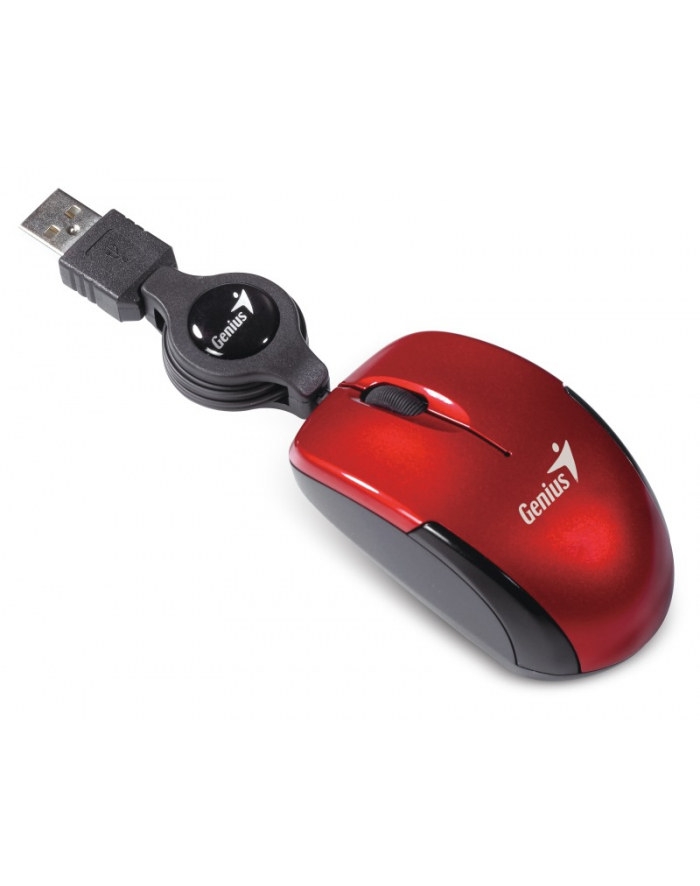 Mysz Genius Micro Traveler V2, USB, rubinowa główny