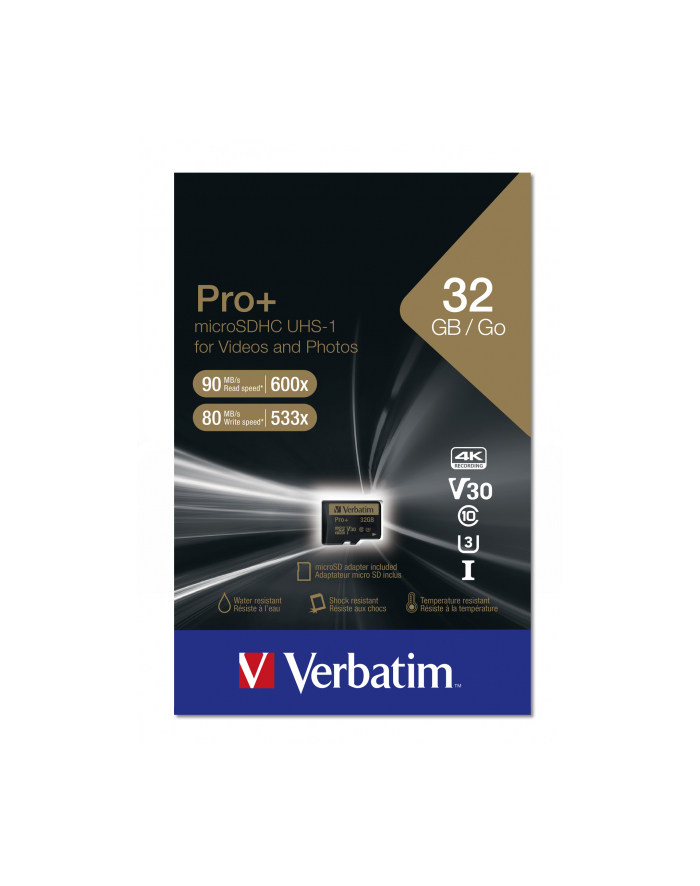 Verbatim Pro+ 32 GB microSDHC UHS Speed Class 3 główny