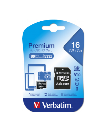 Verbatim microSD 16GB + adapter Cl10 SDHC nr 1