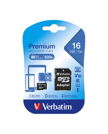 Verbatim microSD 16GB + adapter Cl10 SDHC