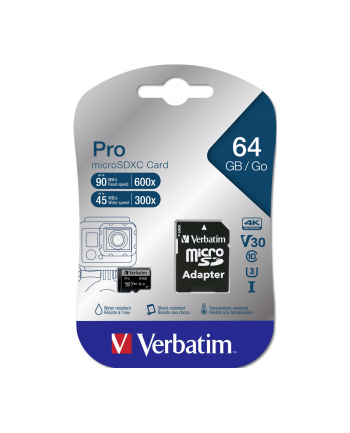 Verbatim Pro 64 GB microSDXC - UHS Speed Class 3