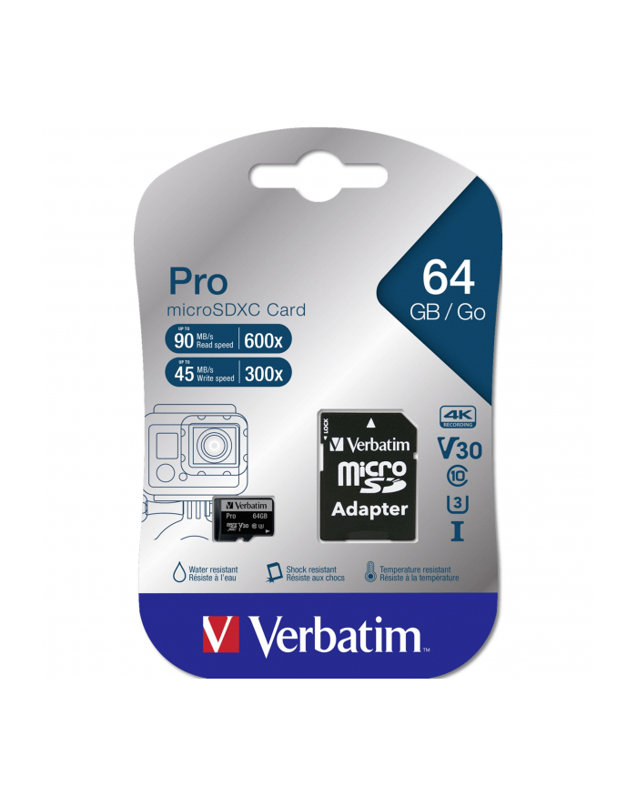 Verbatim Pro 64 GB microSDXC - UHS Speed Class 3 główny