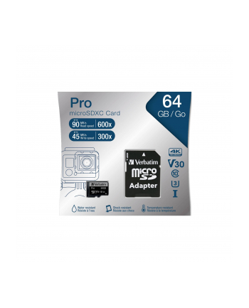 Verbatim Pro 64 GB microSDXC - UHS Speed Class 3