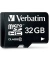 Verbatim microSD 32GB + adapter Cl10 SDHC - nr 58