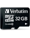 Verbatim microSD 32GB + adapter Cl10 SDHC - nr 66