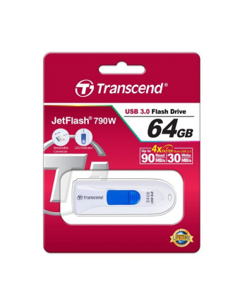 Transcend USB 64GB 30/90 JetFlash 790W biały USB 3.0
