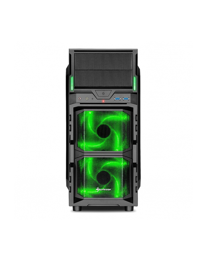 Sharkoon VG5-W - USB 3.0 - Green Led - czarno zielony z oknem główny