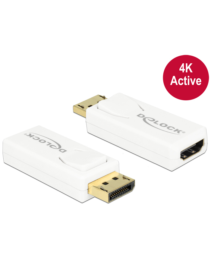 DeLOCK Adapter - Displayport - HDMI - 4K Active - biały główny