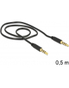 Delock Kabel Audio 3.5mm męski/męski 4-pin czarny 0.5m - nr 10