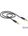 Delock Kabel Audio 3.5mm męski/męski 4-pin czarny 0.5m - nr 12